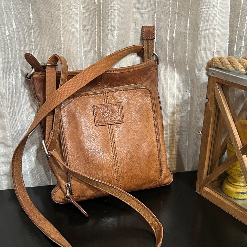 Fossil Brown Leather Crossbody Bag